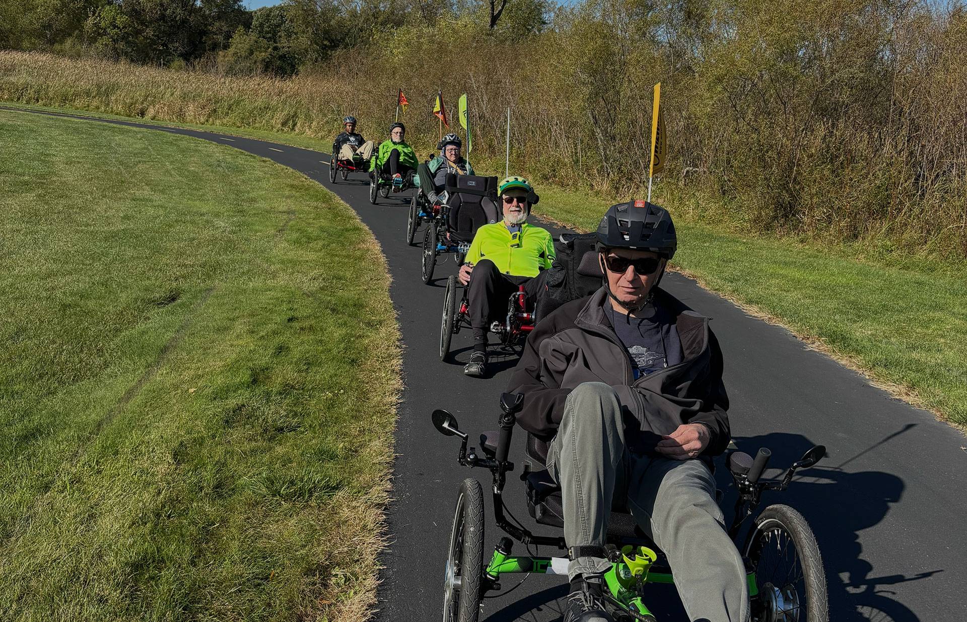 Line of Trike Riders